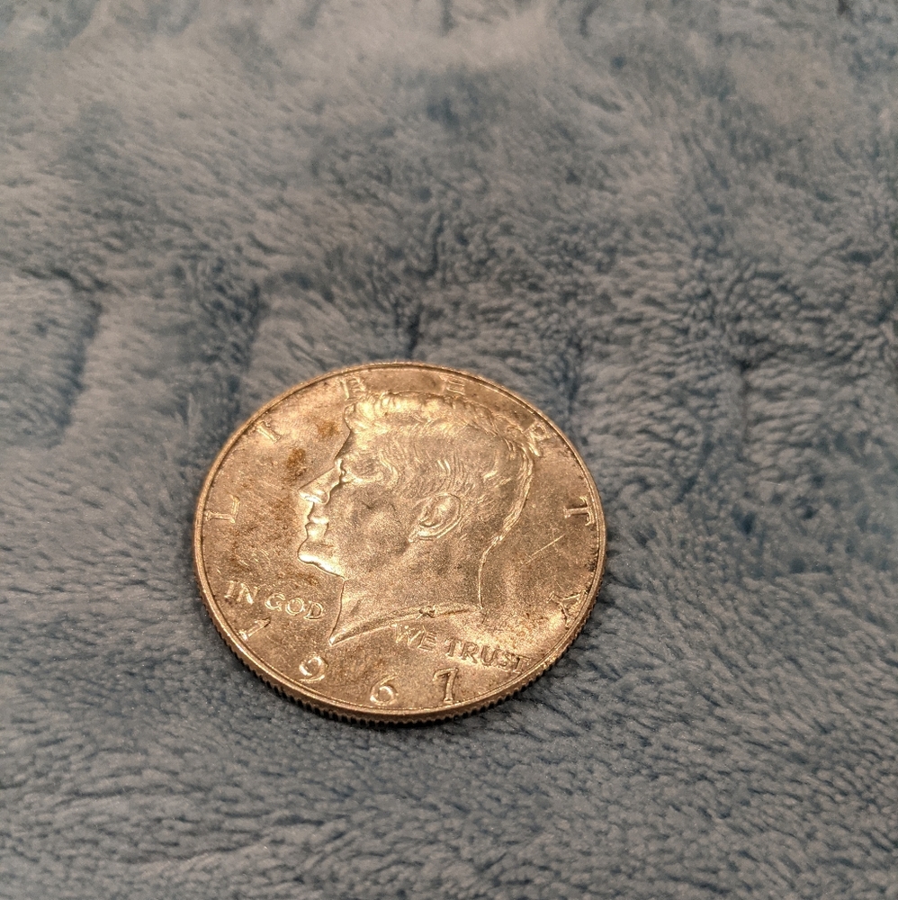 Rare all silver American half dollar, 1967.